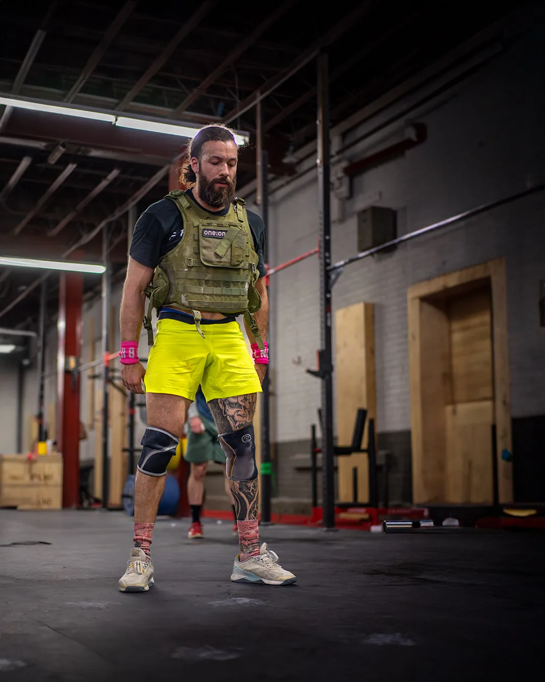 Athlete in a weighted vest on the PRO1 floor