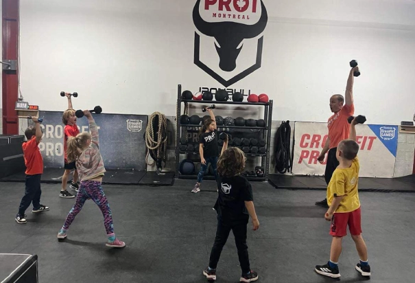 kids with training