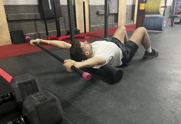 man stretching
